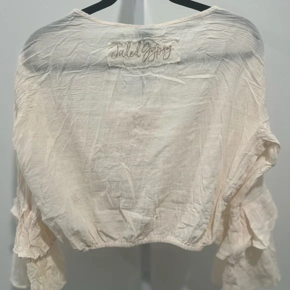 Cream Lace Trim Blouse - Jaded Gypsy - Picture 4 of 4